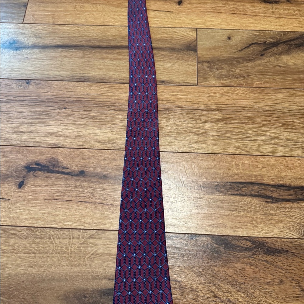 Hermes vintage Red Patterned Men's Tie